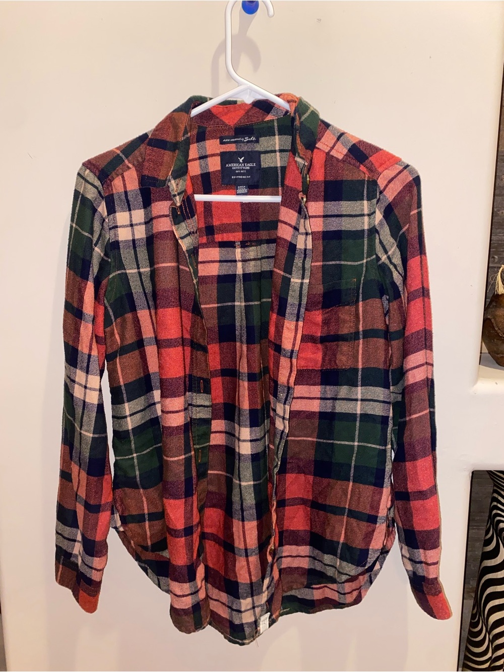 American Eagle Plaid Flannel - Red & Green